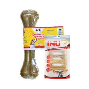 Xương Gặm Cho Chó Inu Fonti Da Bò Ép Nâu-25cm